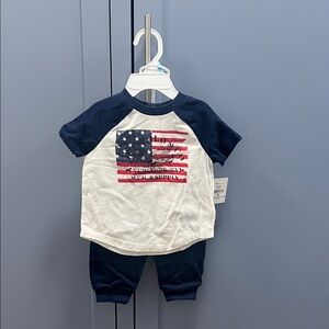 NWT Polo Ralph Lauren Flag Print Baby Outfit 6M